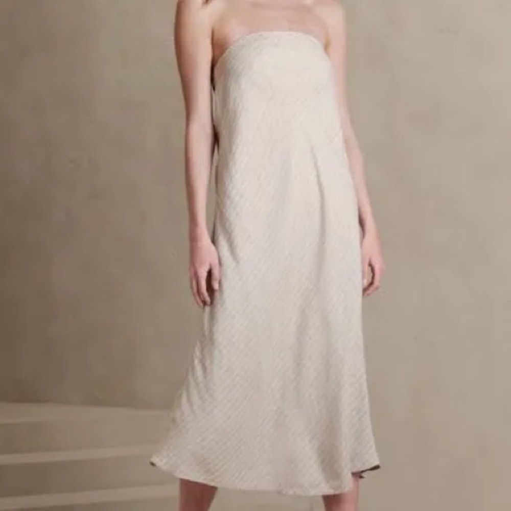 Banana Republic Linen Blend Strapless Sundress